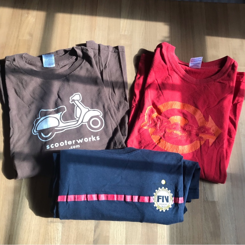 Lot of 3 Vespa Scooter T-Shirts